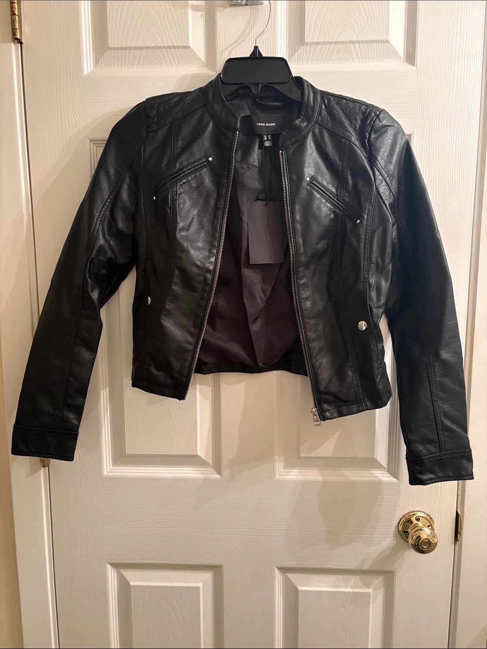 Vero Moda Black Faux Leather Biker Jacket